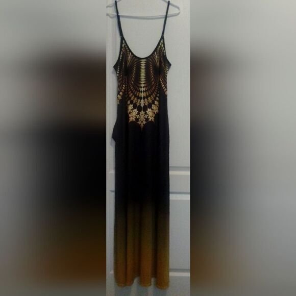 Like-New Ombre Geometric Patterned Maxi Dress - Size S” with pockets - Picture 1 of 15